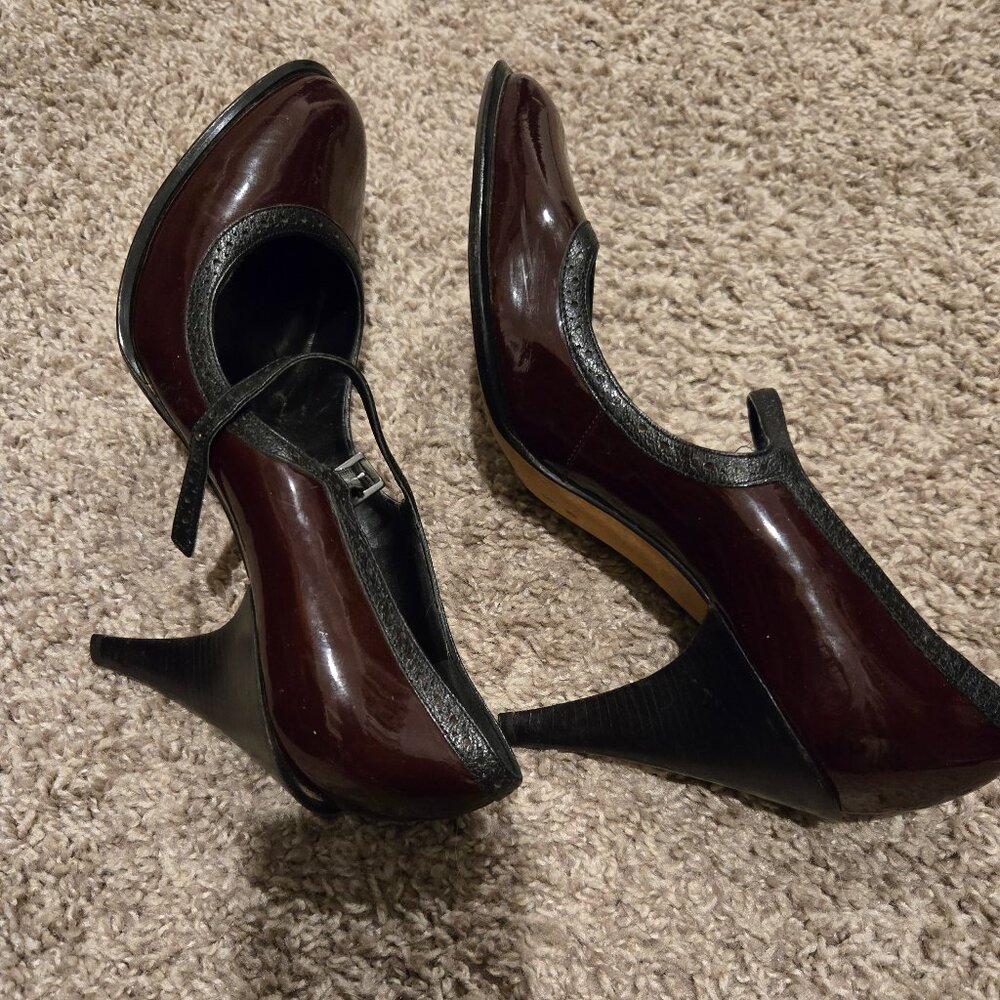 Anne Klein New York Mary Jane Heels Size 8.5, Cranberry! - Picture 3 of 5